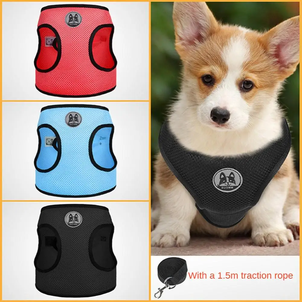 

Pet Chest Strap Dog Harness 3PCS Breathable Adjustable Vest Set For Outdoor Walking Small Medium Sized Dog Pet Accessories