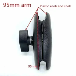Universal Motorcycle Mount with Ball Head and 10mm Base Hole, Black - 95mm arm