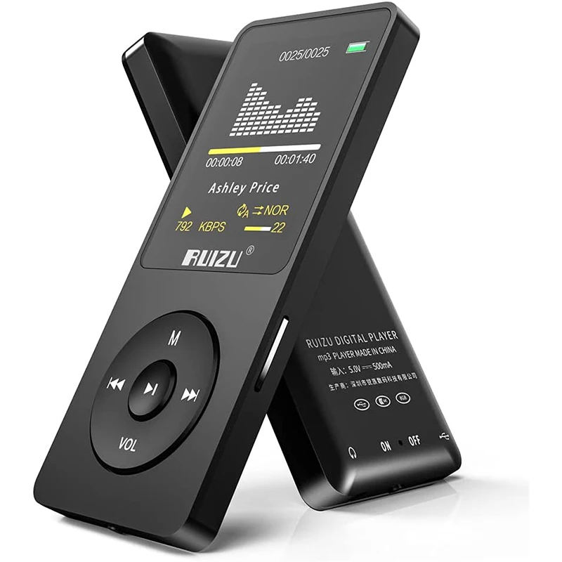 RUIZU X02 Leitor de música MP3 HiFi 16GB Walkman desportivo portátil