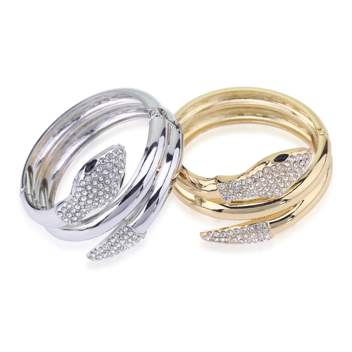 KAYMEN New Fashion Maxi Statement Snake Bangle Cuff Bracelet for Women Girls Party Prom Halloween Jewelry Accessory