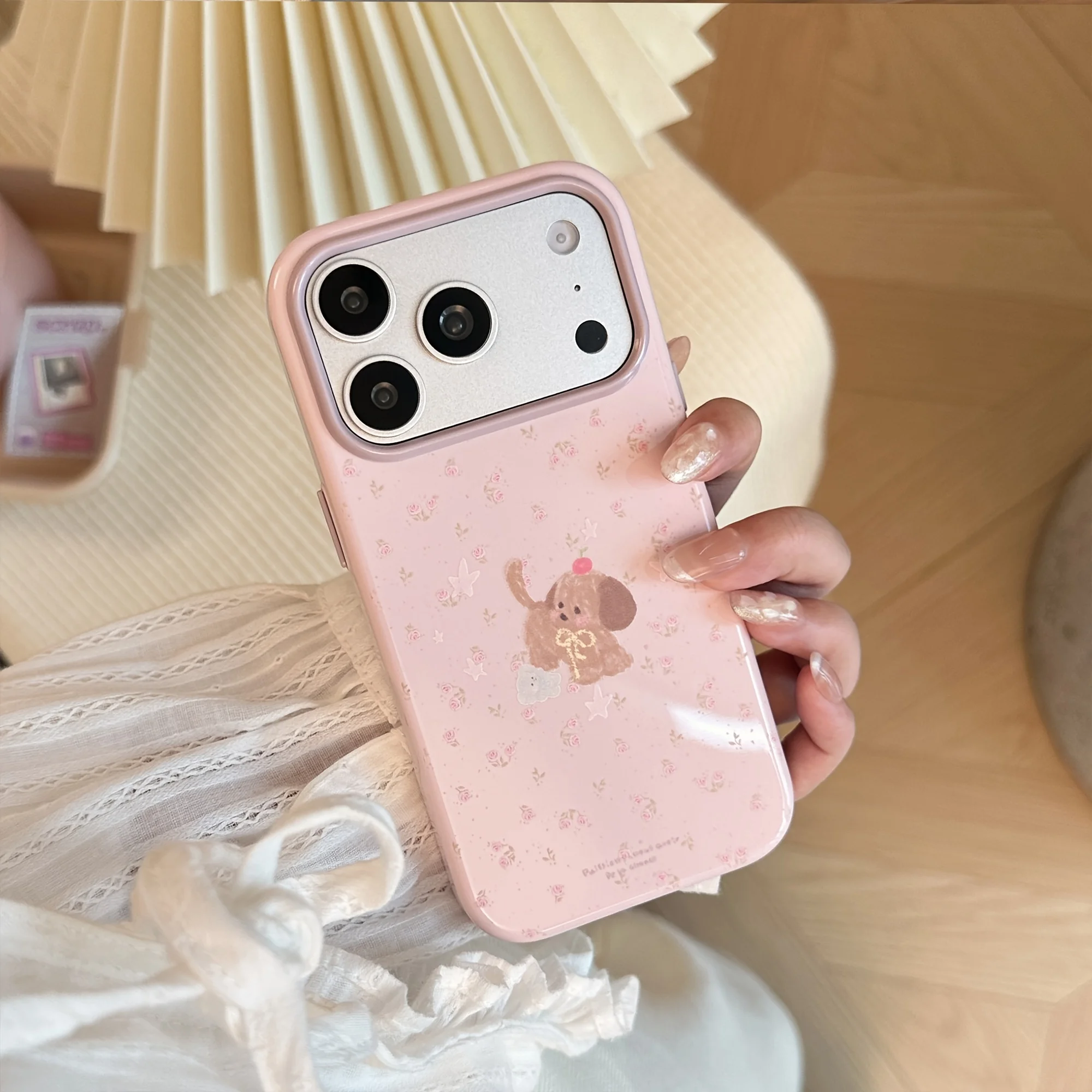 Adorable Puppy Floral Candy Design Phone Case Cover