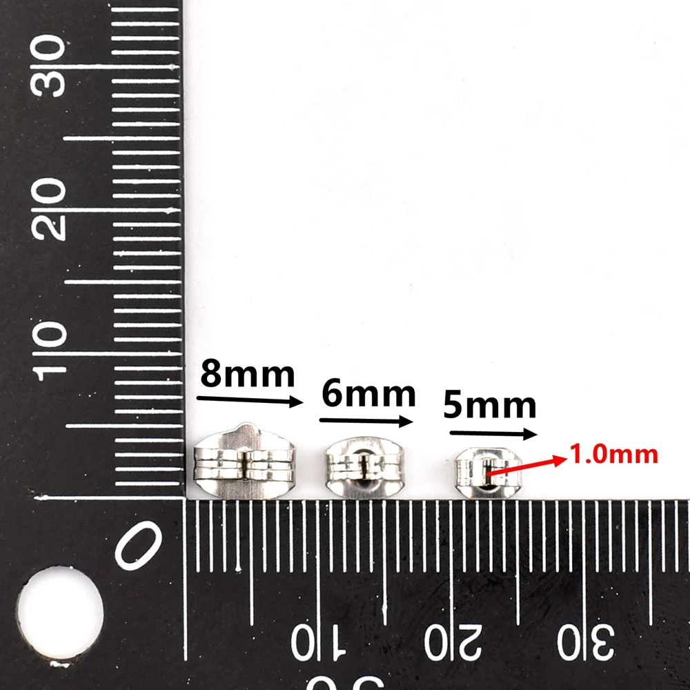 100Pcs/Lot 5 6 8mm Stainless Steel Earring Back Stopper Diy Accessories Earrings Stud Pin Caps Ear Plugging For Jewelry Making