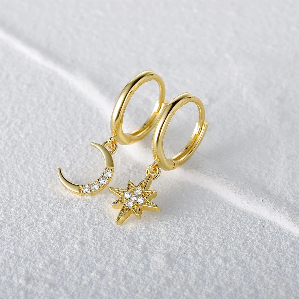 Drop Earrings For Women 925 Silver Cross Star Earring Piercing Jewelry