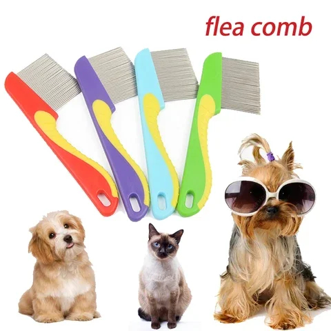 

Dogs Cats Pet Comb Lice Anti Stainless Steel Long And Short Needle For Eggs Deworming Knot Grooming Grate Seahorse Flea Combs