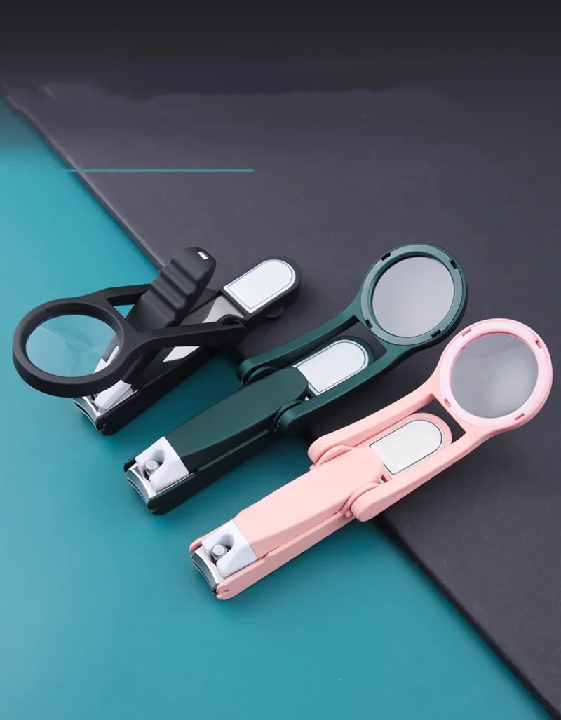Nail Clipper with Magnifying Glass The Elderly Practical Stainless Steel Nail Clipper Anti-splash Beauty Big Tool Gift