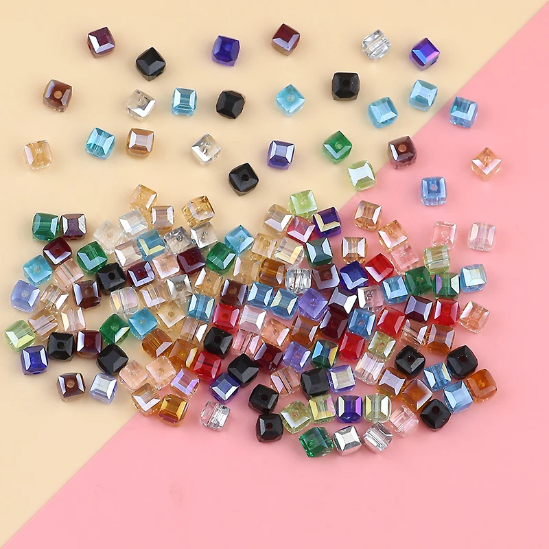 절묘한 오스트리아 스퀘어 컬러 크리스탈 구슬 6mm/50PCS 크리스탈면 처리 된 구슬 쥬얼리 DIY 팔찌 목걸이 액세서리