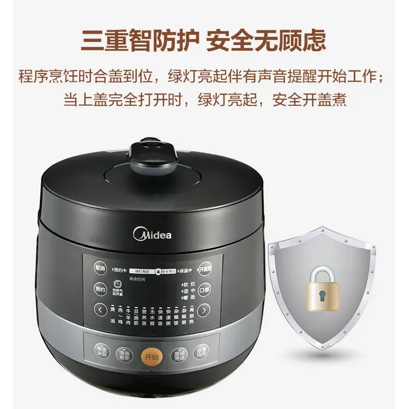 Midea Electric Pressure Cooker Double Bladder 4.8L Pressure Rice Cooker 3 4 People Kitchen Appliances Electric Cooking