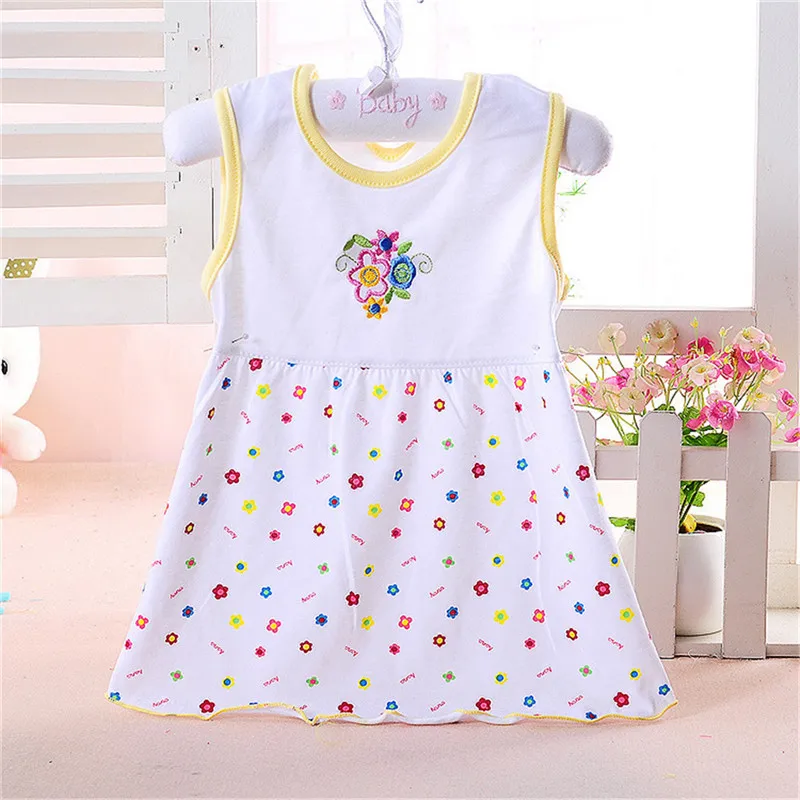 Baby Girl Dress Infant Baby Girl Cotton Sleeveless Dress Casual Clothing 0-24 M For Summer