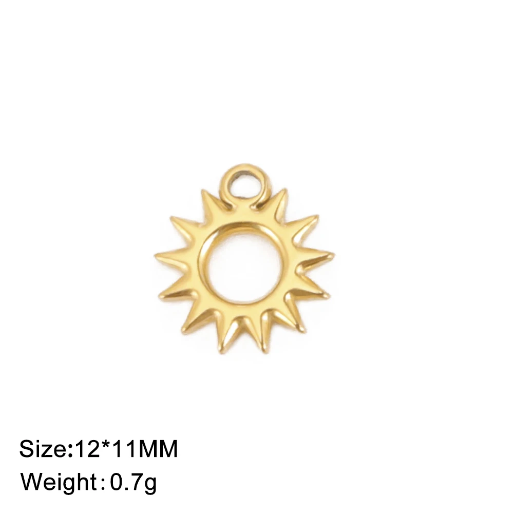 5 teile/los Tiny Sun Charms Halskette Armband Zubehör Edelstahl Sonne Anhänger Für Sommer Schmuck Machen Liefert Großhandel – Detail 5