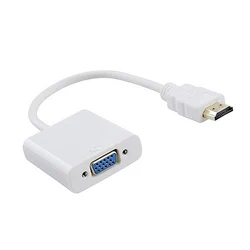 HDMI to VGA Adapter - Digital to Analog Video Cable Converter (WHITE)