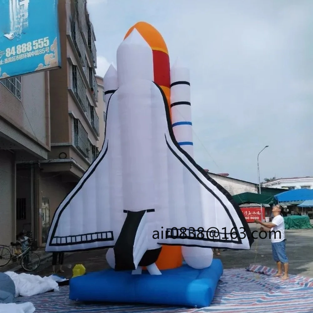 Outdoor Giant Inflatable Space Shuttle Inflatable Spaceship Rocket Ship Model with LED Lights for Advertising