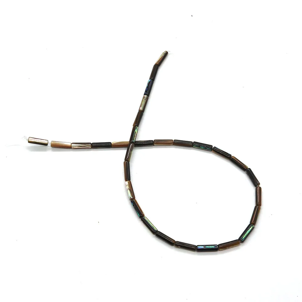 One Share Through Hole Tube Beads Abalone Shell Jewelry Natural Shell Necklace for DIY Jewelry Accessories 4x13mm Charm Bracelet