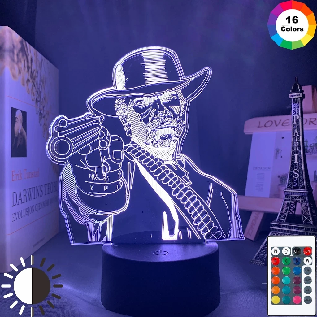 

Game Red Dead Redemption 2 Gift Acrylic 3d Lamp for Game Room Decor Nightlight RDR2 Arthur Morgan Figure Kids Led Night Light