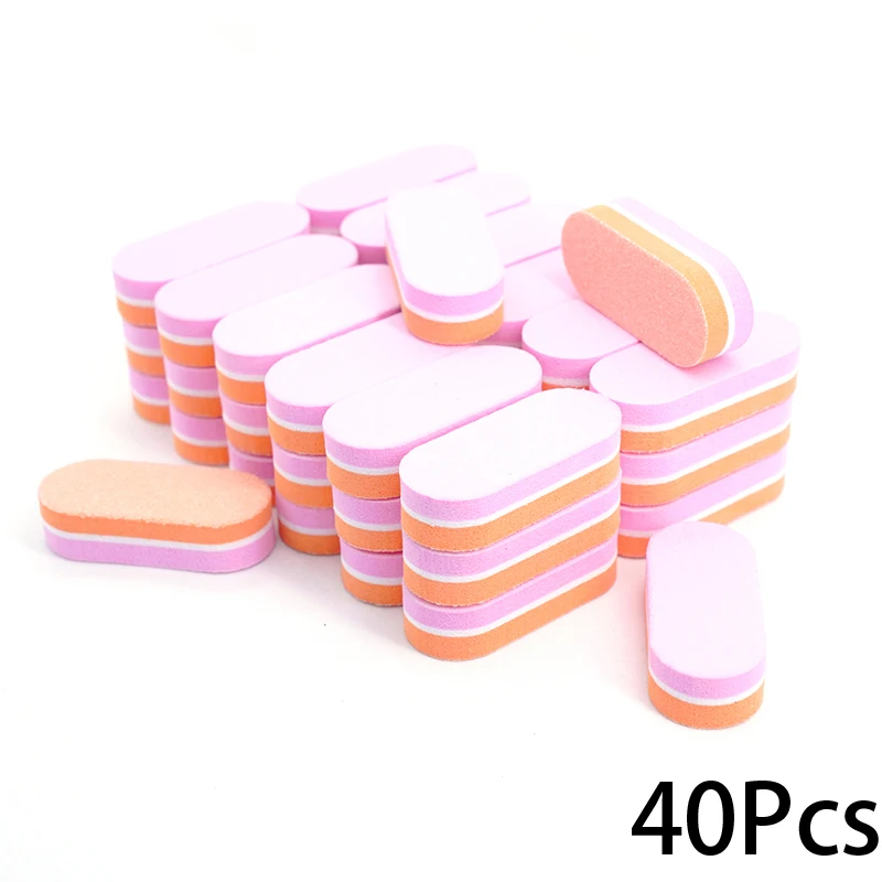 10/20/40Pcs Mini Nail Sponge File Buffer Block Gel Accessories