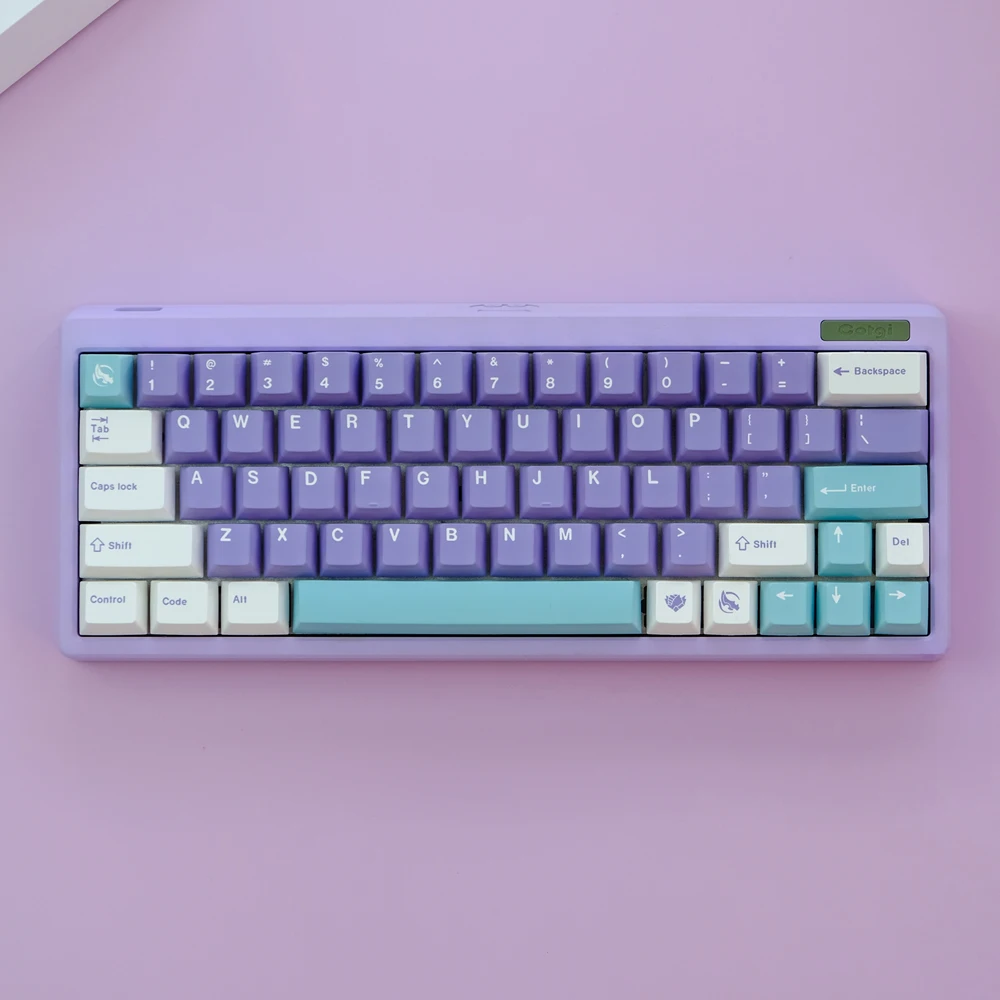 Teclado Gmk Roxo Perfil Inglês Cereja Pbt Sublimação de Tintura Interruptor mx com Shift 1.75u 129 Teclas