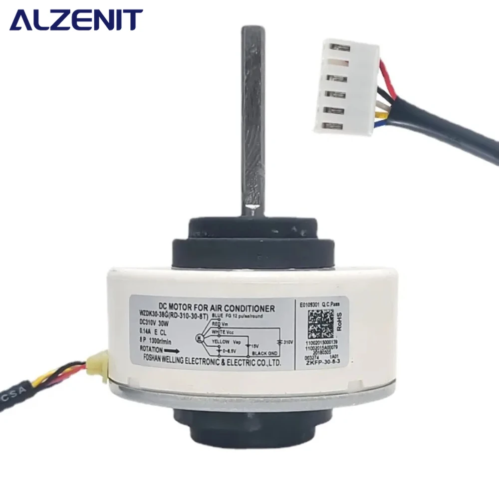 

New DC Fan Motor WZDK30-38G For Midea Air Conditioner Indoor Unit DC310V 30W 1300r/min RD-310-30-8T Conditioning Parts