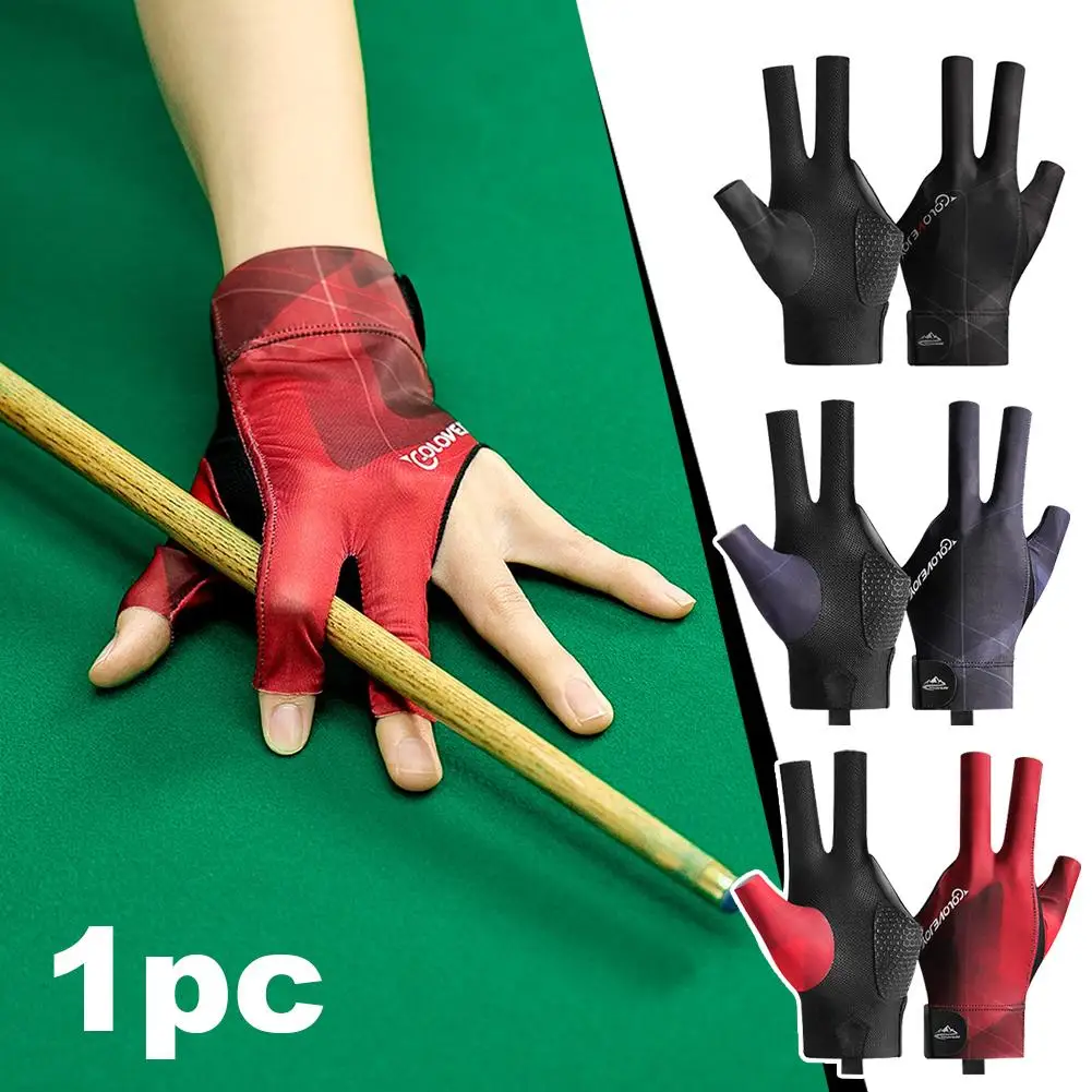 1pc Billiards Glove Non Slip 3 Fingers Sport Left Hand Glove Snooker Supplies Training Gloves Accessories Elasticity Billia M4U4