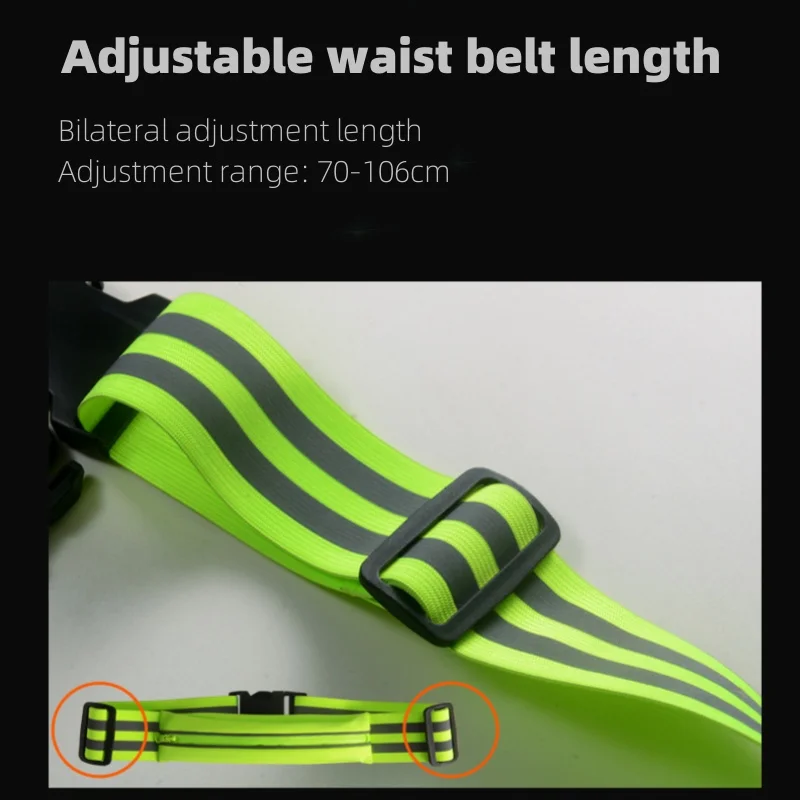 Reflective Adjustable Waistband Bag for Cycling Running