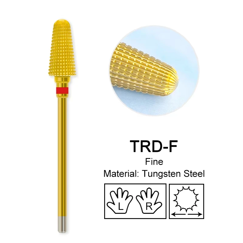 Golden Tungsten Carbide Nail Drill Bit for Manicure and Pedicure Accessories
