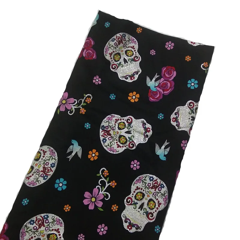 Happy Halloween Series Pumpkin Lamp Ghost Zombies Skull Cotton Fabric 50x105cm DIY sewing Clothing Tissue Telas Patchwork