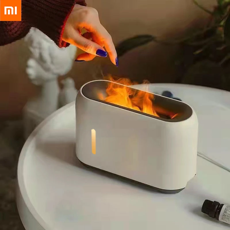 Xiaomi Creative Simulation Flame Aromatherapy Machine Home Office Desktop 3d Flame Humidifier