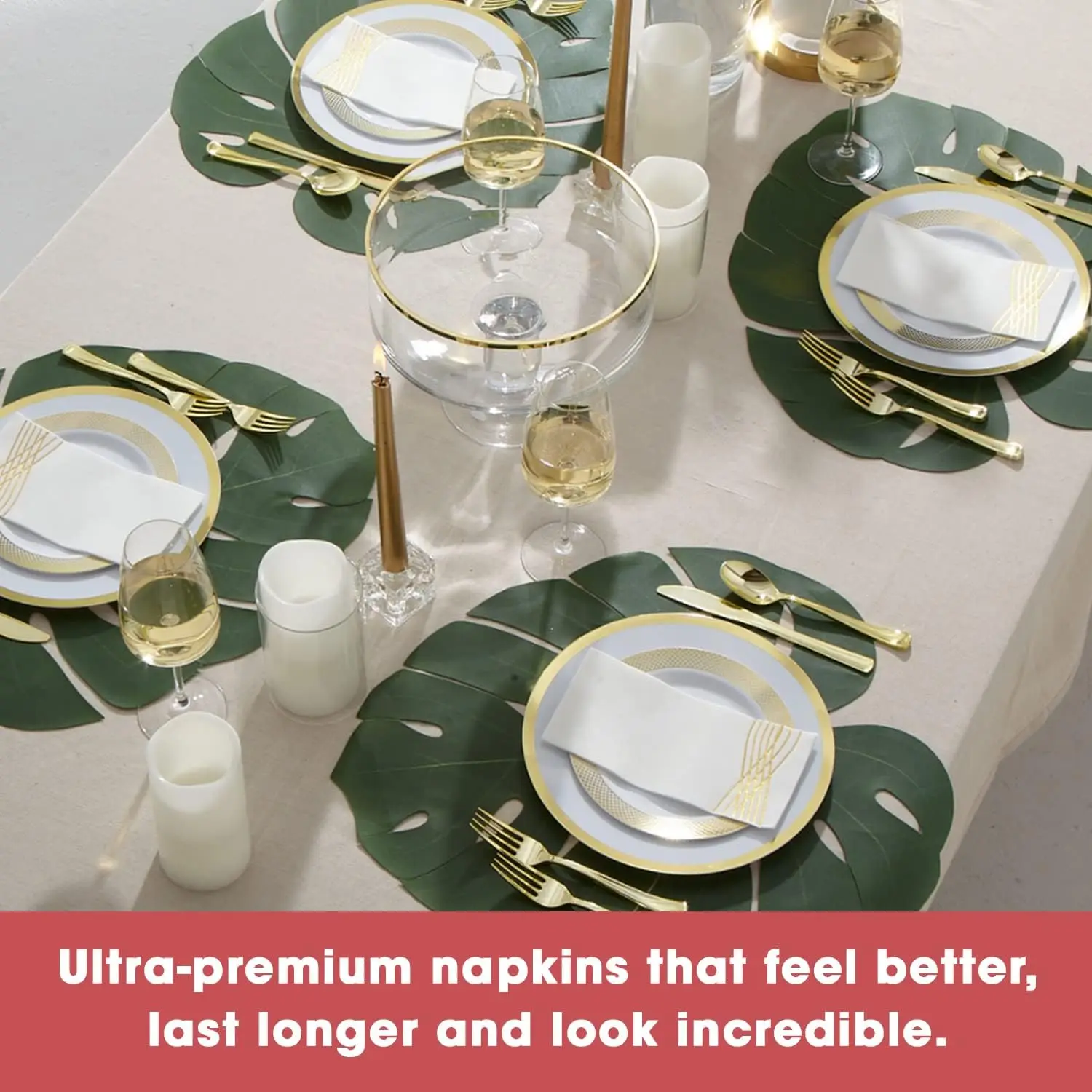 100PCS Metallic Foil Paper Napkins For Wedding Party Dinner