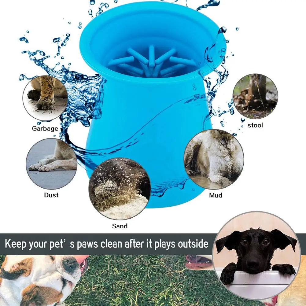 Pet Grooming and Washing Cup, Dog Foot Washing Device, Cat Paw Mud Foot  Cleaning Artifact, Household Portable Dog Foot Cleaning Supplies (S,Blue)