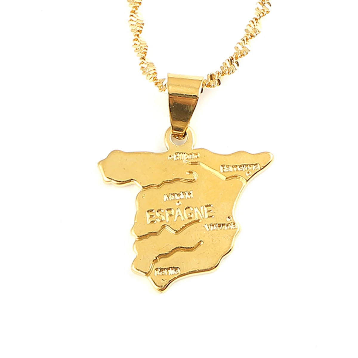 Spain Map Pendant Chain For Women Jewelry Love ESPAGNE Country Spanish 3