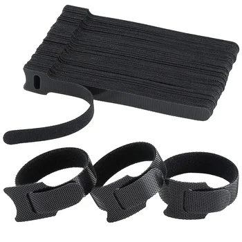 100pcs Releasable Cable Organizer Ties Mouse Earphones Wire Management Nylon Cable Ties Reusable Loop Hoop Tape Straps Tie 1