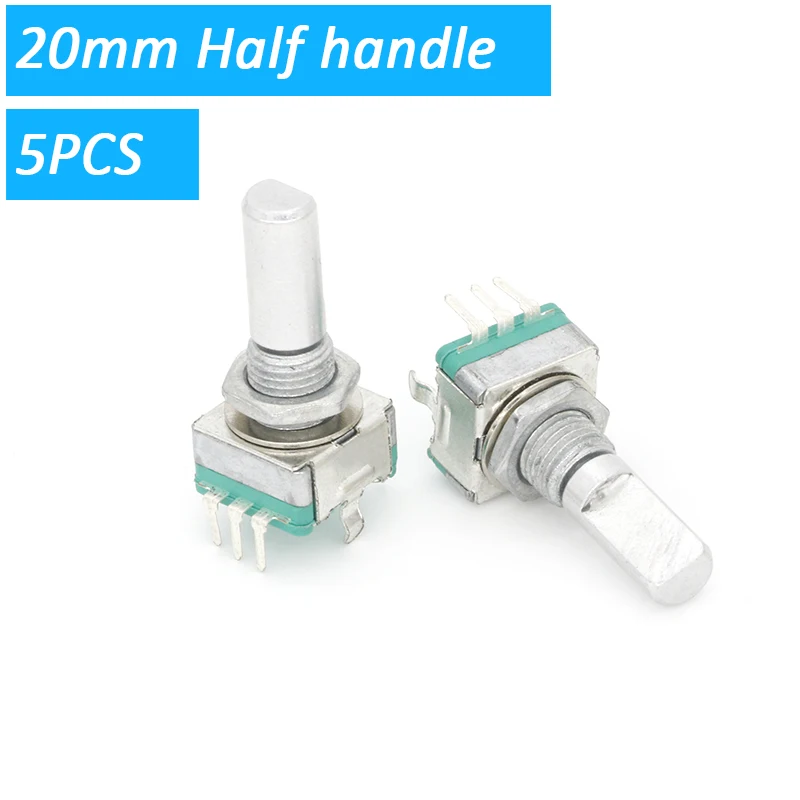 5PCS/LOT 20 Position 360 Degree Rotary Encoder EC11 w Push Button 5Pin Handle Long 15/20MM With A Built In Push Button Switch light timer switch Wall Switches