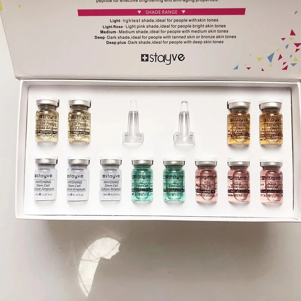 Stayve BB Cream Glow Beginner Starter Kit Nourishing Liquid Foundation Hyaluronic Acid Facial Glow Serum Ampoule Essence Facial 3