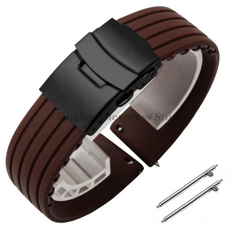 thumbnail image 1 of Correa de reloj de silicona de liberación rápida de 18 mm, 20 mm, 22 mm y 24 mm para Huawei Watch Gt2/3/4 de 46 mm para Fossil y Seiko, correas deportivas de goma, 1 of 5