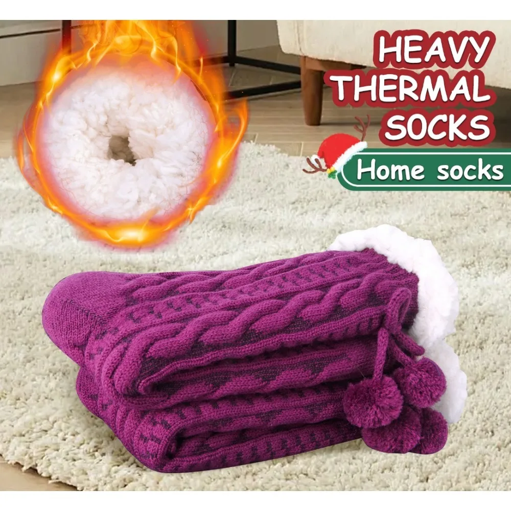 1 زوج شبشب نسائي جوارب غامضة رقيق دافئ المقصورة شتاء دافئ لينة سميكة مريح الصوف عدم الانزلاق المنزل الجوارب هدايا عيد الميلاد