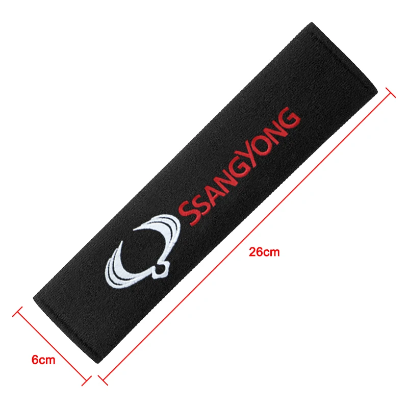 Car seat belt cover Seat belt protector Pure cotton Embroidered Soft fit Protector Accessorie For SSANGYONG Universal