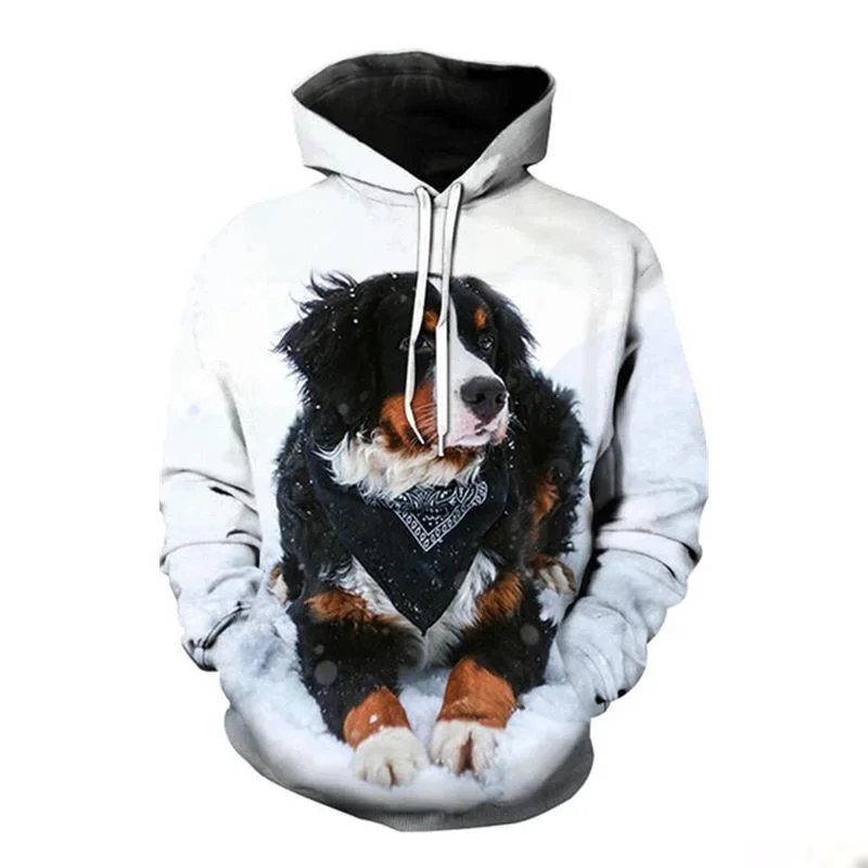 BernMountainDog3DPrintedHoodieCuteAnimalPulloverMenWomen