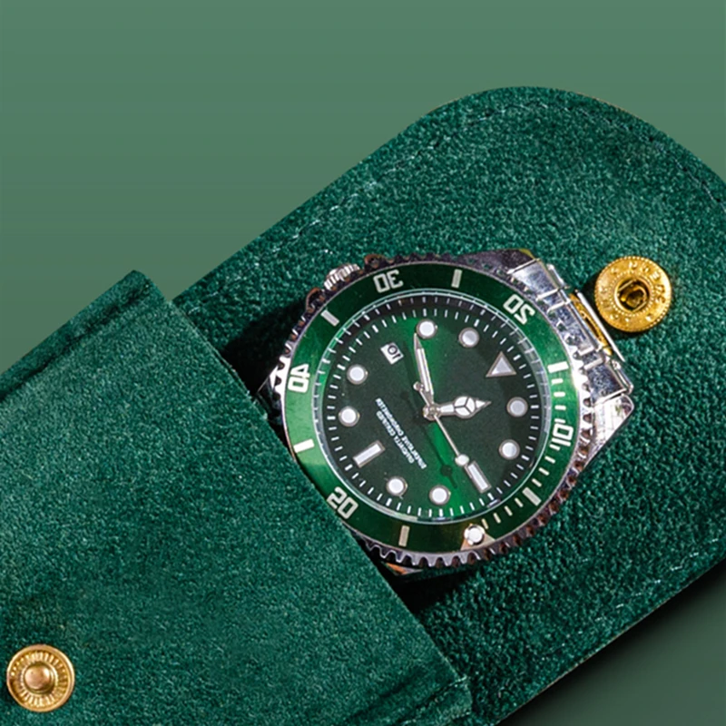New Watch Case Storage Box Luxury Green Watch Protect Holder Men's Boxes Case For Single Jewelry Gift Bag