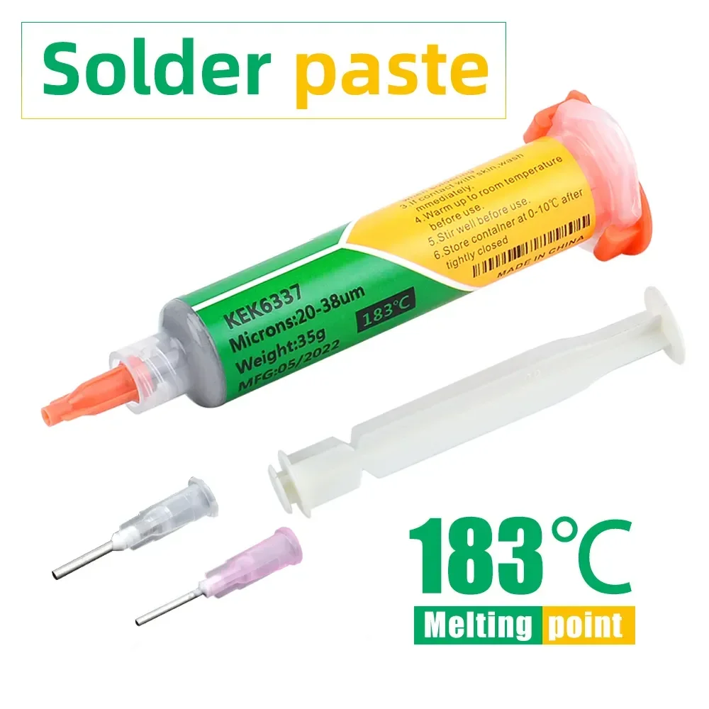 Solder Paste Medium Temperature Melting Point 183 Needle Tube Type Sn63 Fast Welding Solder paste syringe