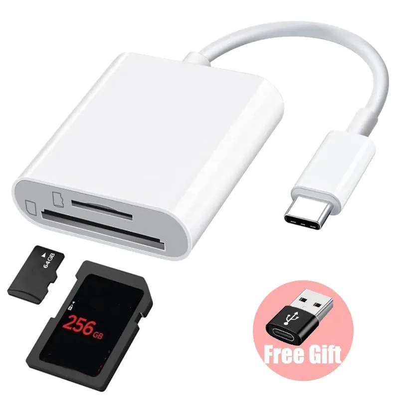 2-in-1 Type C Card Reader SD TF Memory Card Reader USB C OTG Adapter High Speed Data transmitter Macbook Huawei Samsung memory card reader type c otg adapter