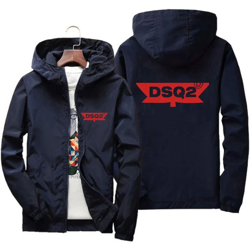 

2024 new spring Autumn casual zipper hat jacket fashion coat Large size trench coat pilot jacket men's military outdoor clothing