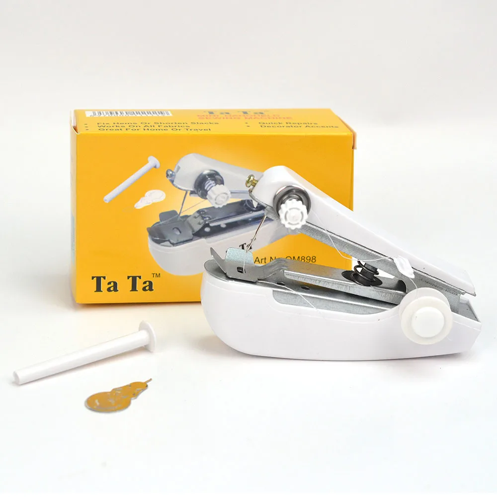 Máquina de costura portátil mini máquina de costura doméstica simples bordado manual reparação de colheita roupas tecido mão máquina de costura