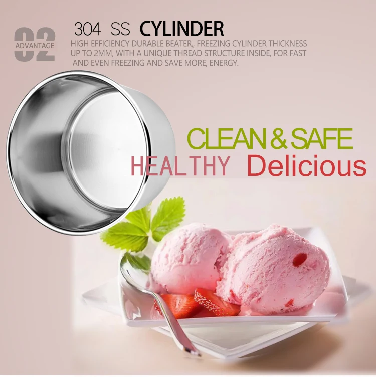 Mini Countertop Batch Freezer Commercial Italian Gelato Hard Ice Cream Maker Machine Making