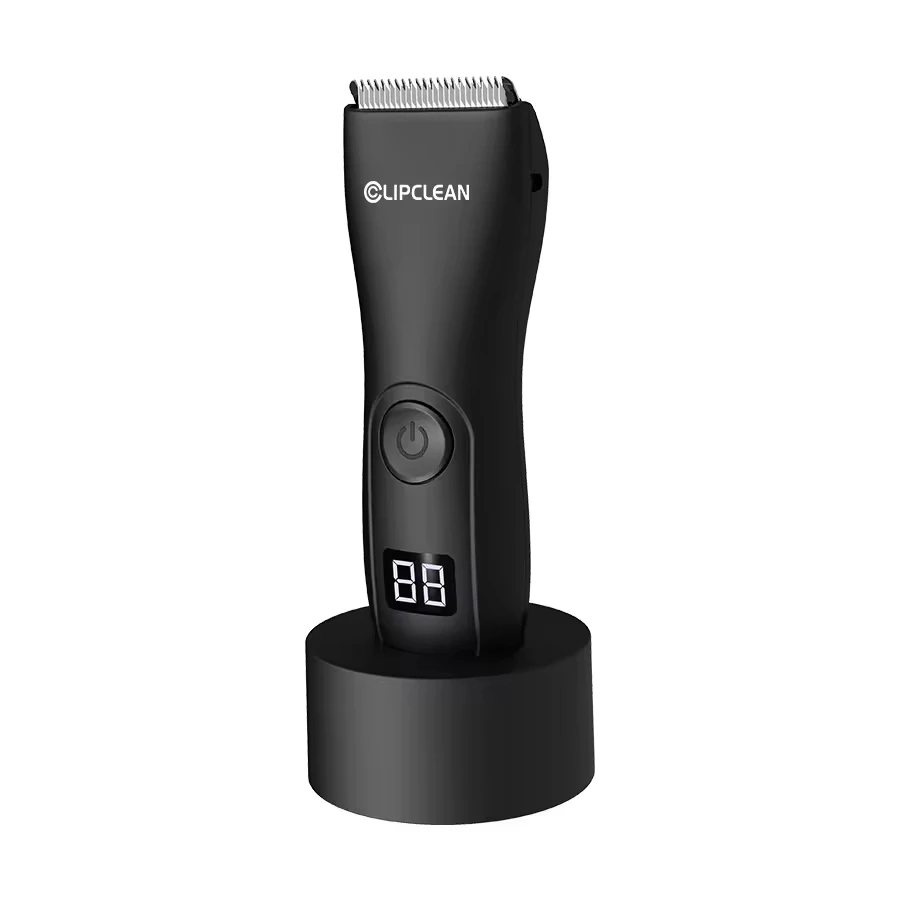 Men's Electric Body Hair Trimmer Rechargeable Cordless Body Groomer Waterproof Hair Clipper with LCD Display Remover Home