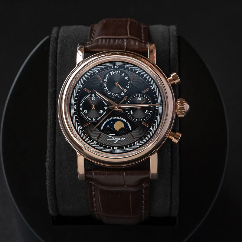 ตัวเลือกสินค้า นาฬิกาผู้ชาย Vintage ฟังก์ชั่น Chronograph พร้อม Moonphase 2023