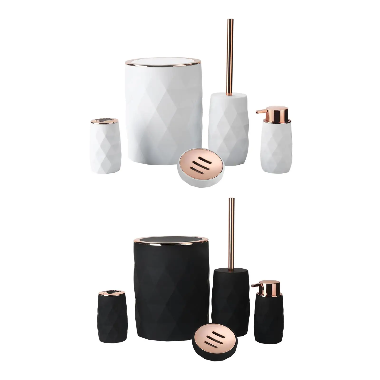 

5 Pieces Bath Accessory Vanity Organiser Kit Modern Gargle Cups Restroom