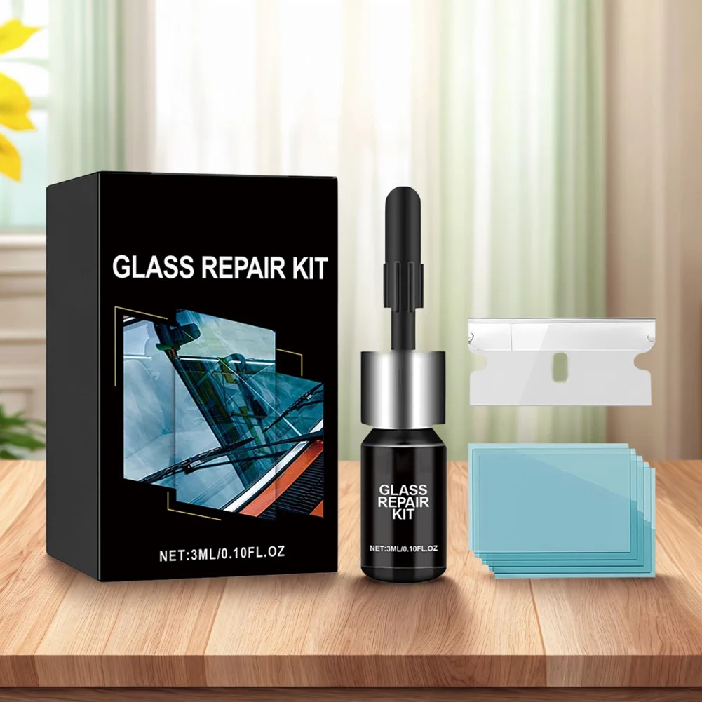 자동차 유리 균열 수리 도구 내마모성 균열 스크래치 수리 키트 칩스, 균열, 별 모양 균열용 앞유리 균열 수리 키트