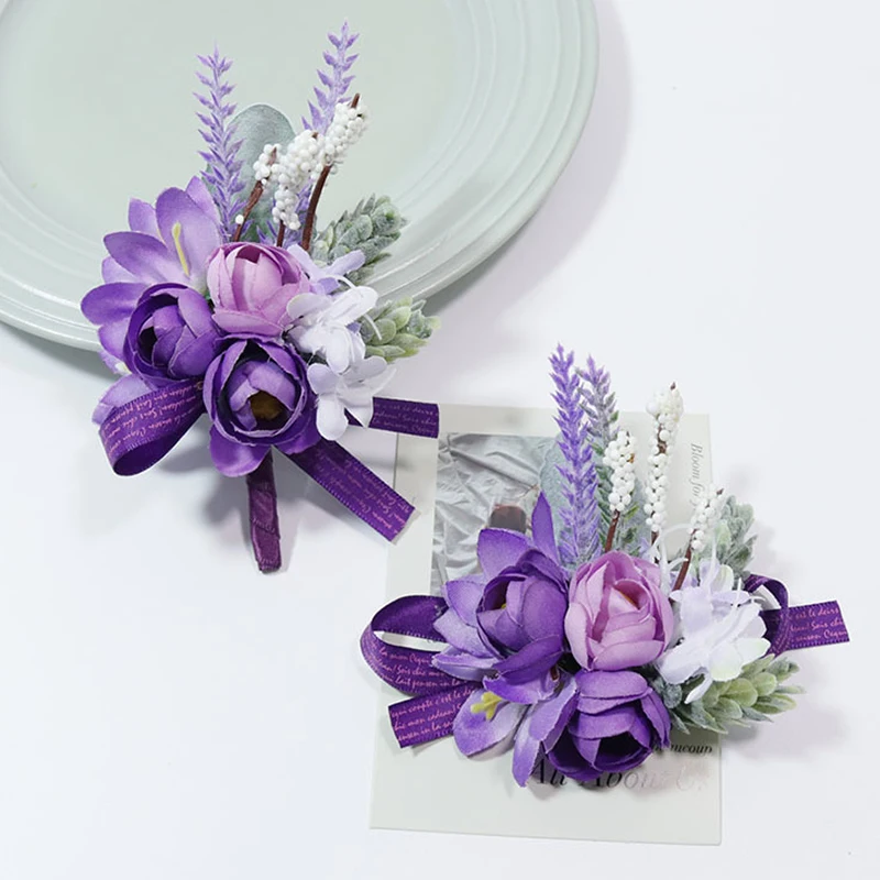 

Wedding Corsage Wrist Flowers Rose Party Bridal Bridesmaid Photography Brooch Bracelet Accessories Supplies