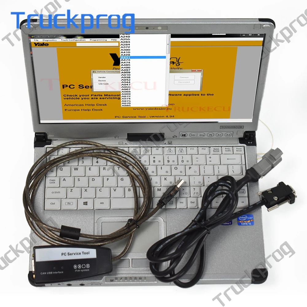 Cf C2 Laptop + V4.98 Per Yale Hyster Pc Service Tool Ifak Can Usb Hyster Yale Strumento Scanner Diagnostico Per Carrello Elevatore Hyster Per Yale