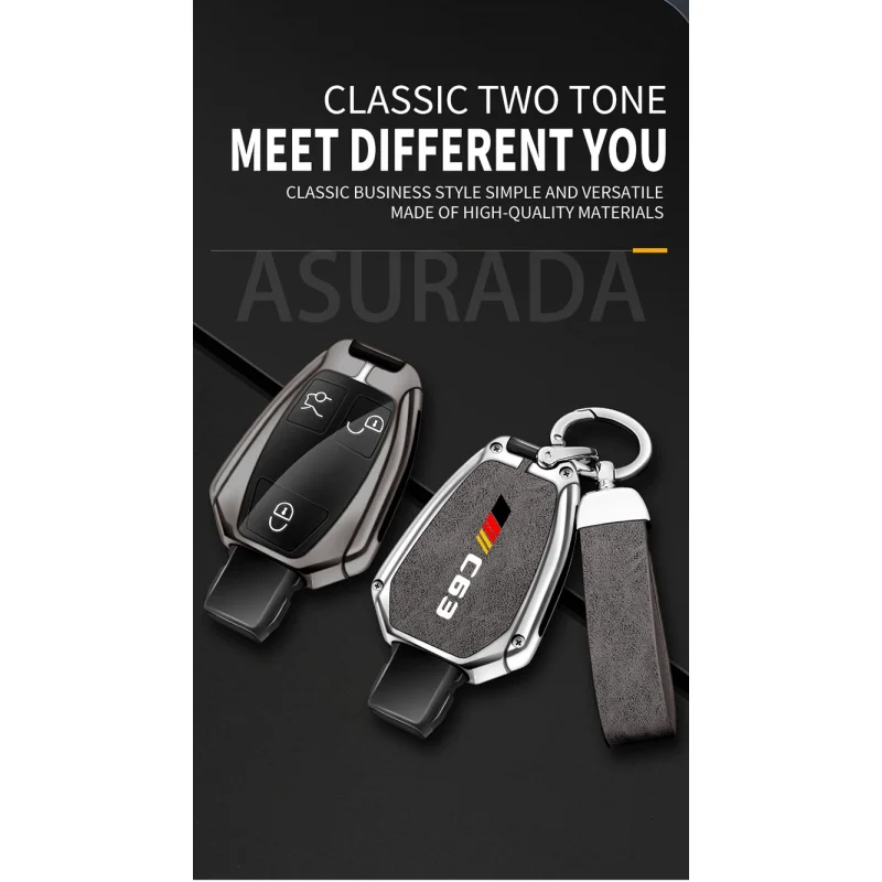 Promotional Gift Leather Metal Car Key Chain for Mercedes Benz Amg