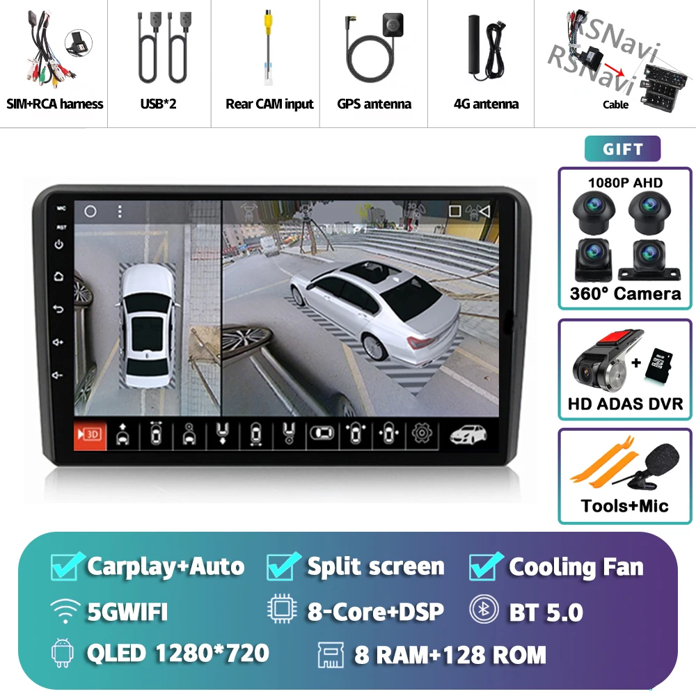 8G-128G 360 DVR