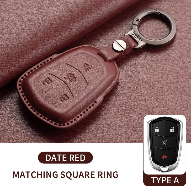 Premium Leather Car Key Case Cover - Elegant and Durable Key Accessory